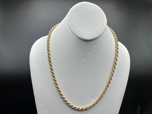 Italian Rope Necklace 18K Solid Gold