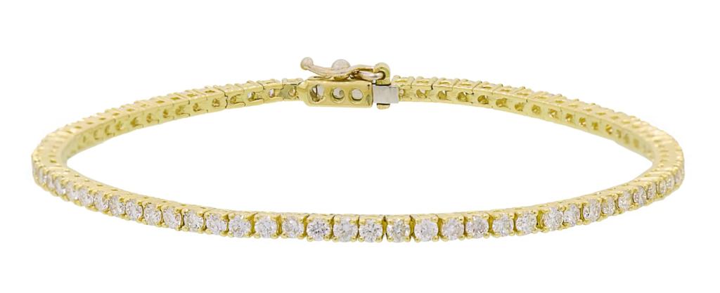 18k Gold Tennis Bracelet with Natural Diamonds